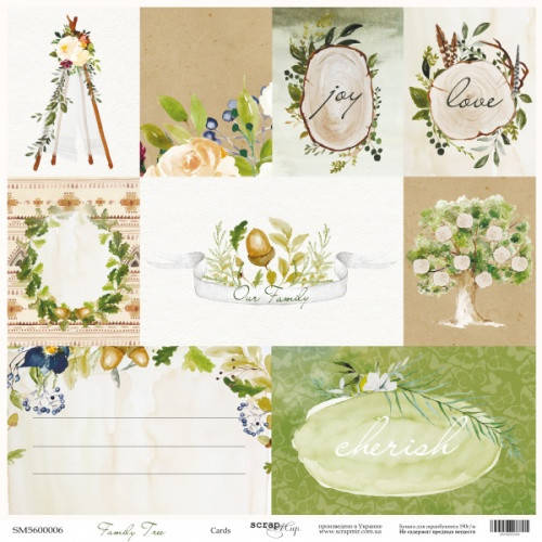 

Папір односторонній - Cards - Family Tree - Scrapmir - 30х30