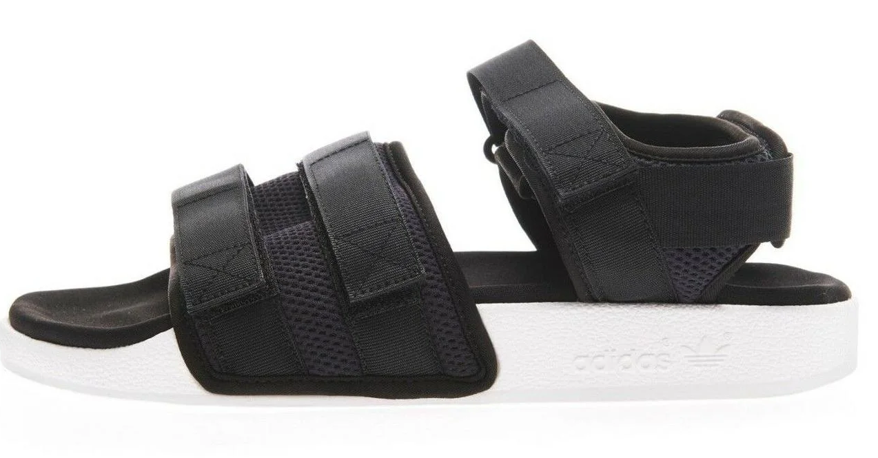 

Женские сандалии Adidas Adilette Sandal Black White (босоножки адидас адилет, черные/белые) 38