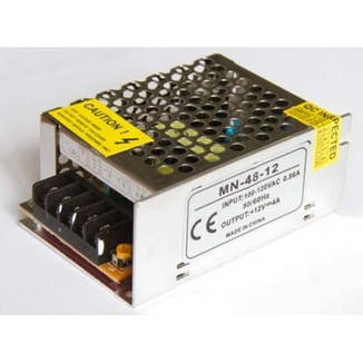 

Блок питания 48W MN-48-12 12V 4А (48ВТ 12В 4А) для светодиодных лент, модулей, линеек