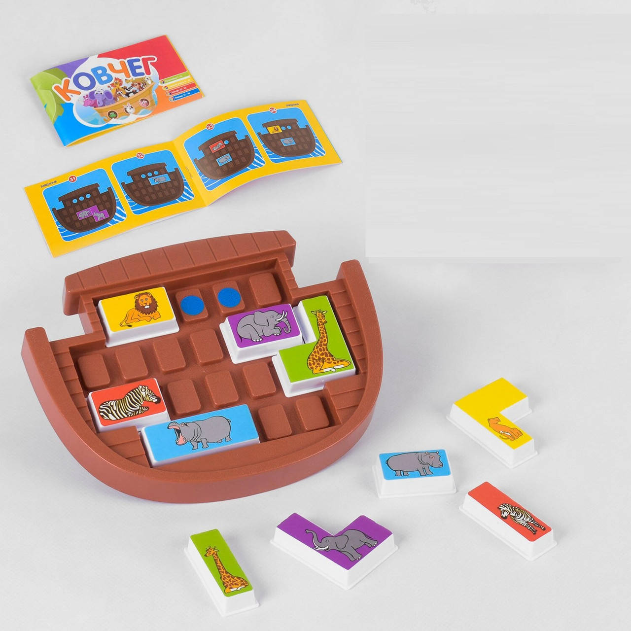 

Детская настольная игра Ковчег UKB-B 0042 укр Fun Game игрушка 3д пазлы логическая блоки 3D конструктор тетрис, Разные цвета