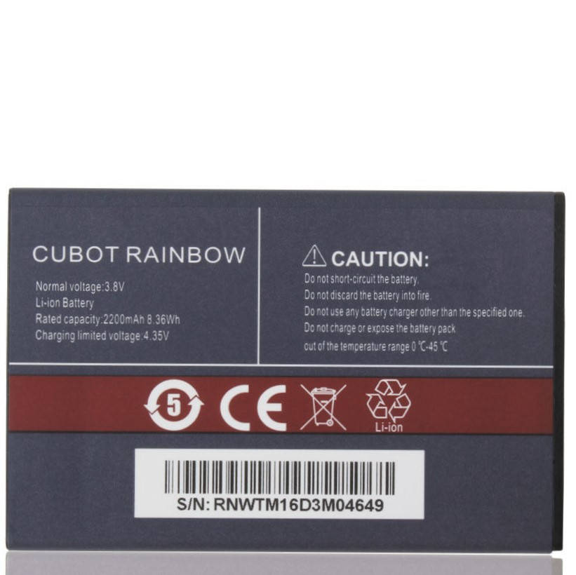 

Аккумулятор для мобильного телефона Cubot Rainbow, (Li-ion 3.8V 2200mAh)