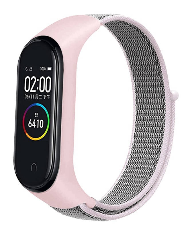 

Mi band 5 ремешок ми бенд 6 нейлоновый пудровый