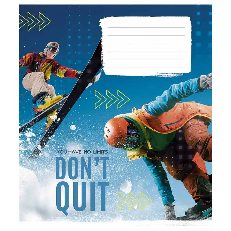 

Зошит шкільний в лінію 18 аркушів Школярик, Don't quit