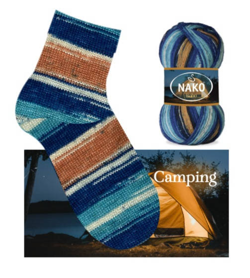

Nako Boho (Нако Бохо) № 32449 (Носочная пряжа, нитки для вязания), Секционное крашение