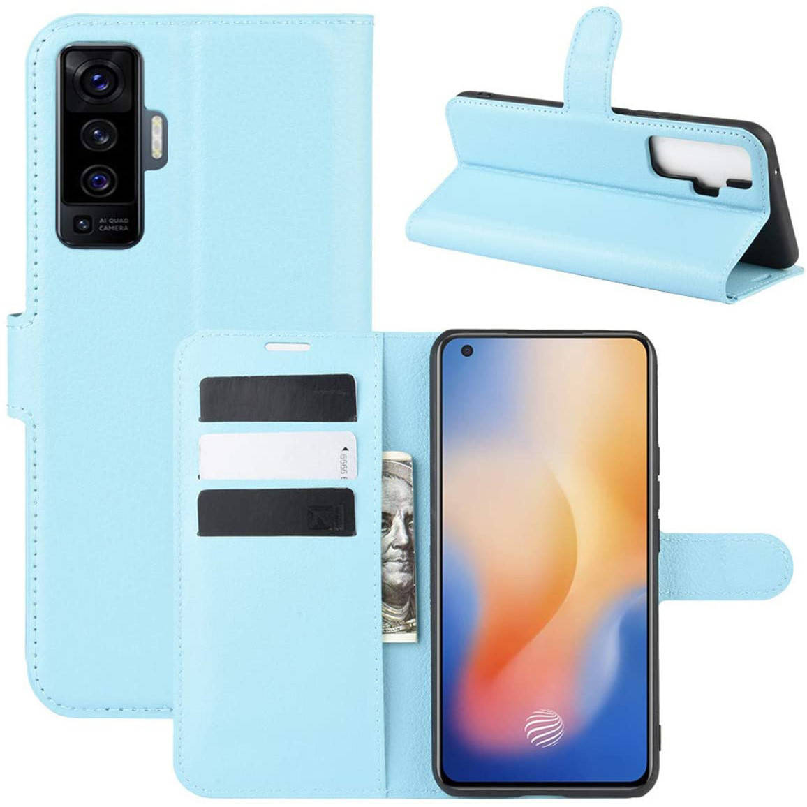 

Чехол-книжка Litchie Wallet для Vivo X50 Blue, Голубой