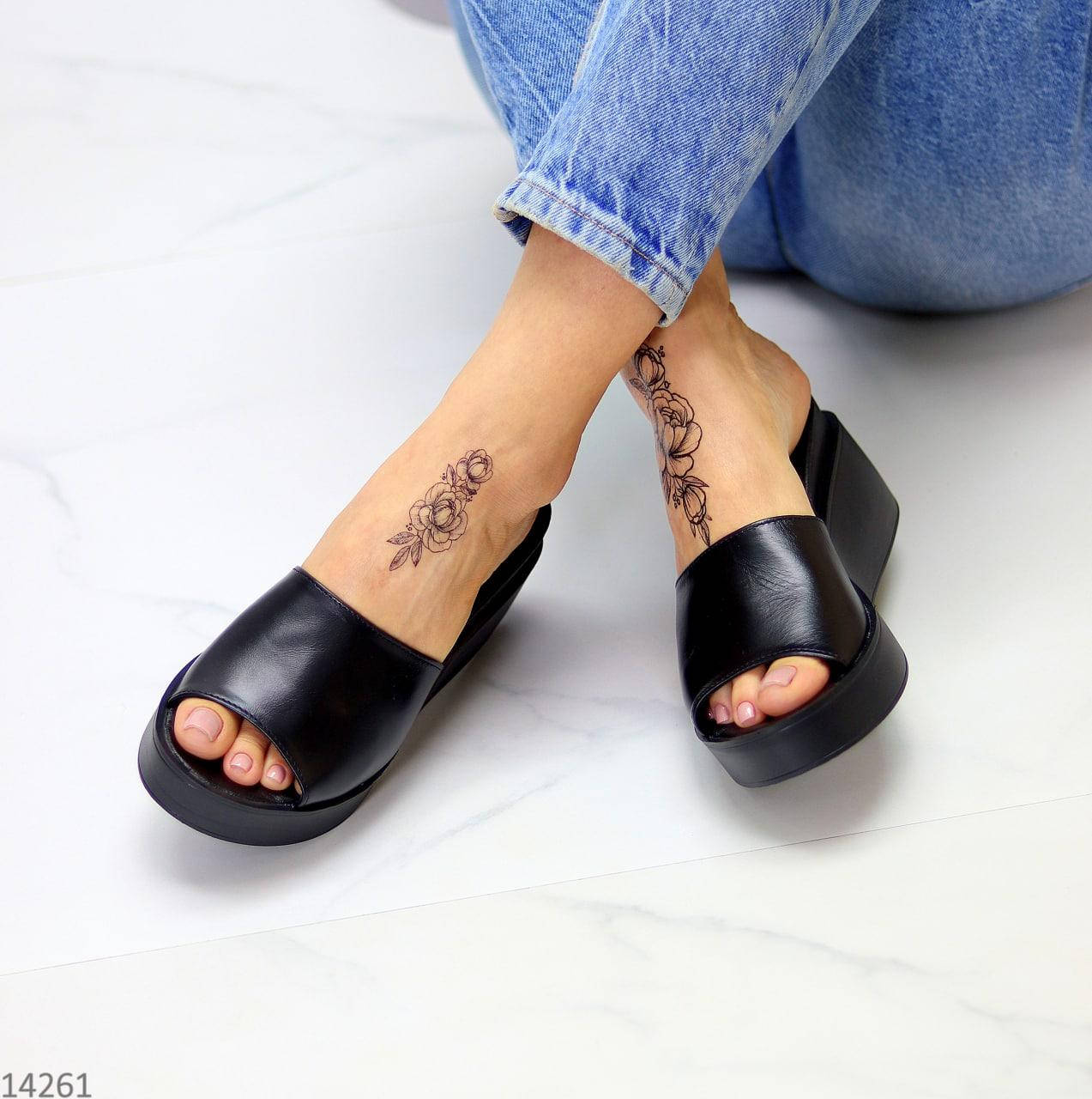 

Шлепки женские кожаные, женские шлепанцы на танкетке, натуральная кожа, купить