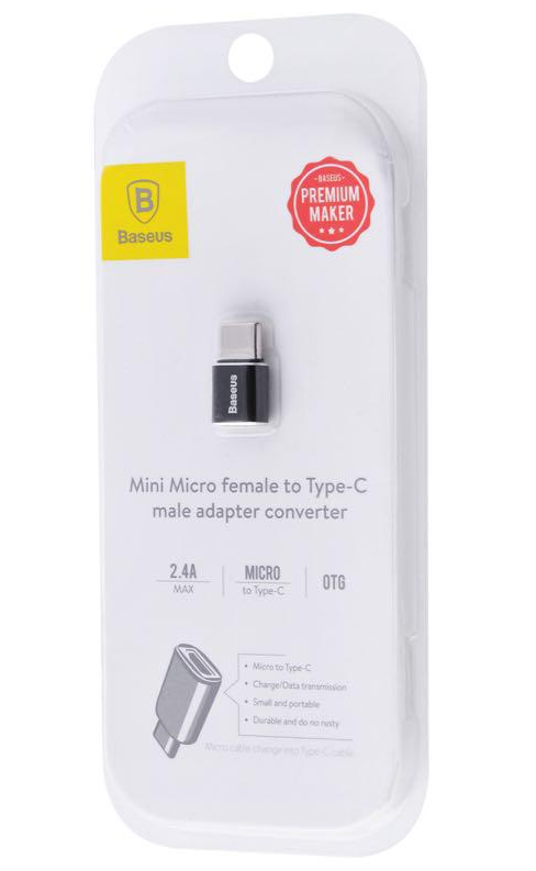 

Переходник Baseus Type-C to Micro USB, Черный