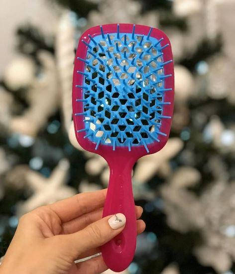 

Расческа Janeke superbrush the original бордовый + голубой