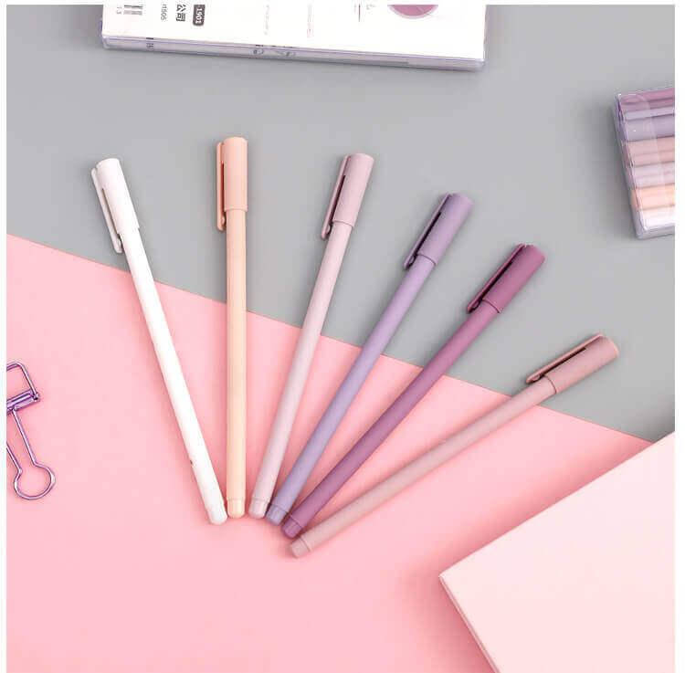 

Матовые гелевые ручки Jianwu набор из 6 штук Розовые