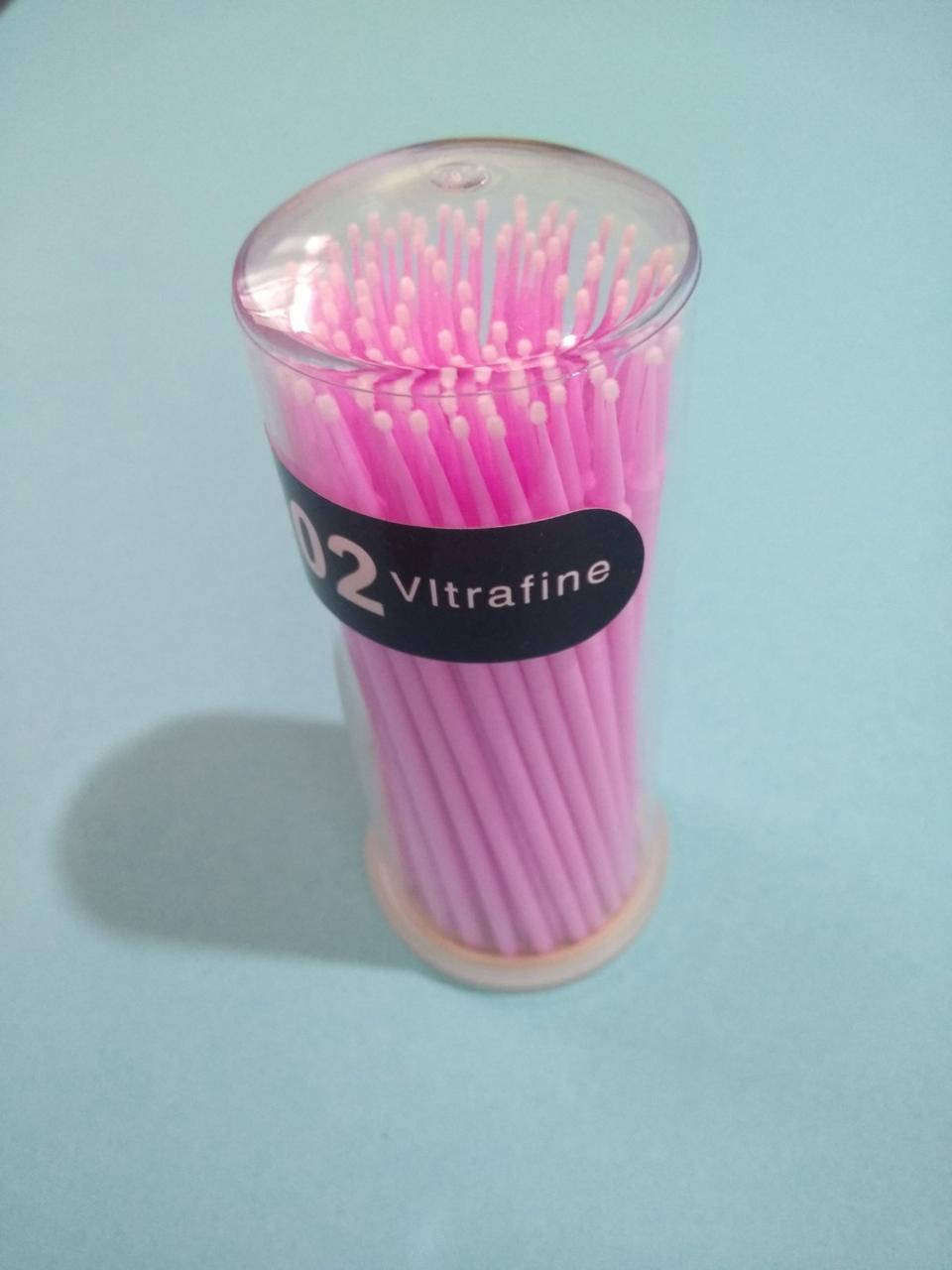 

Микробраши микроапликаторы маленькие размер  Ultrafine 1.0 мм сиреневые Премиум в тубусе 100 шт