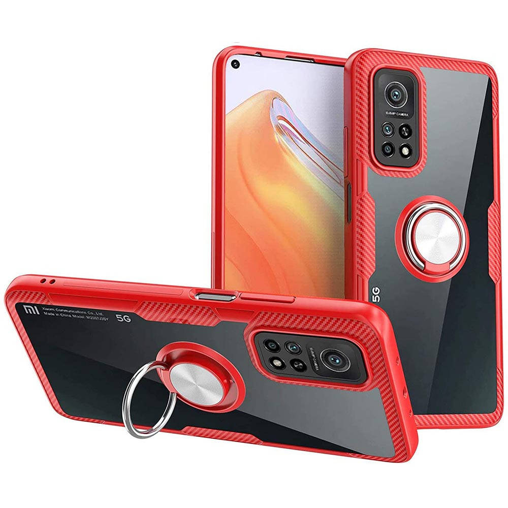 

TPU+PC чехол Deen CrystalRing for Magnet (opp) для Xiaomi Mi 10T / Mi 10T Pro, Красный