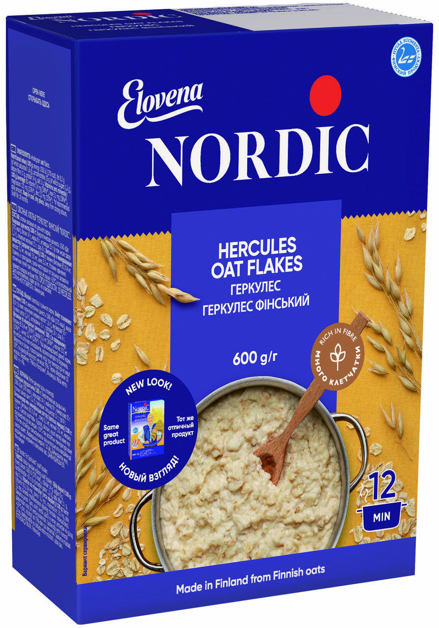 

Овсяные хлопья Финский Геркулес NORDIC 600г, (10шт/ящ)