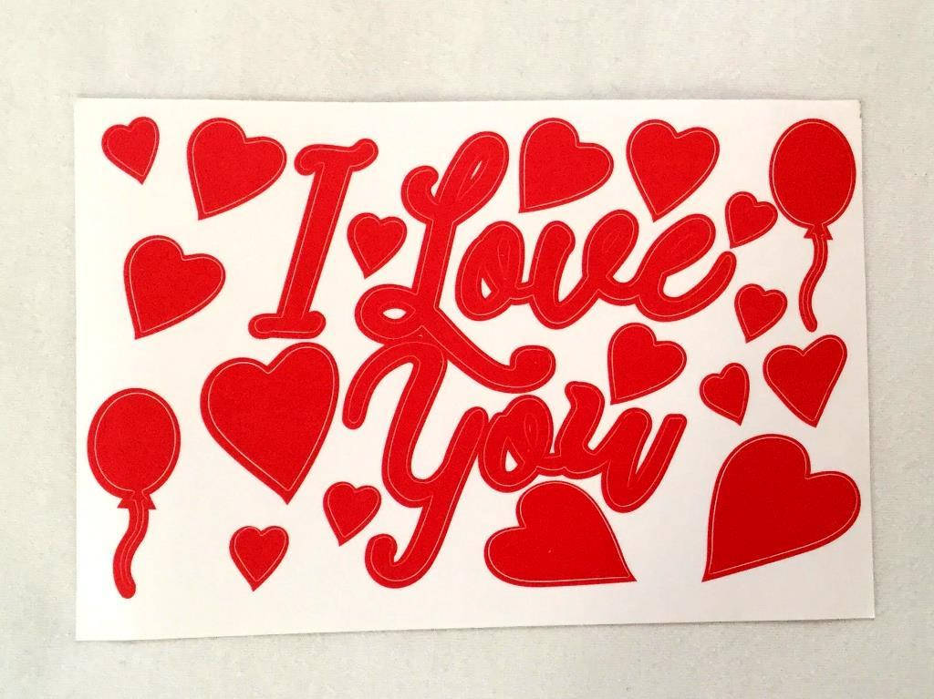 

Наклейки "I love you" красные для воздушных шаров и коробок 310х200 мм, Красный
