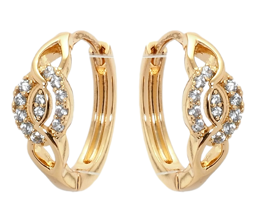 

Серьги Xuping Позолота 18K колечки "Орнамент с цирконием"