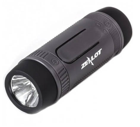 

Беспроводная колонка Zealot S1 Bluetooth Фонарик Радио (Серый)