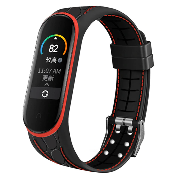 

Ремешок Bamboo Pattern для Xiaomi Mi Band 5 / 6 Red