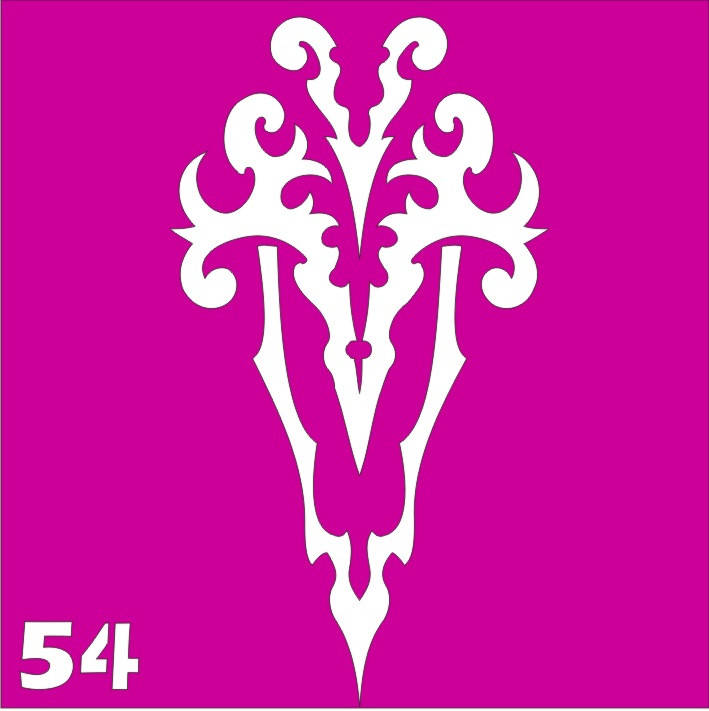 

Трафарет абстракция для био-тату хной, блеск тату Boni Kasel № 54