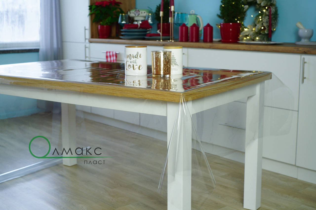 

Мягкое стекло, жидкое стекло, прозрачная скатерть пленка на стол, Белый