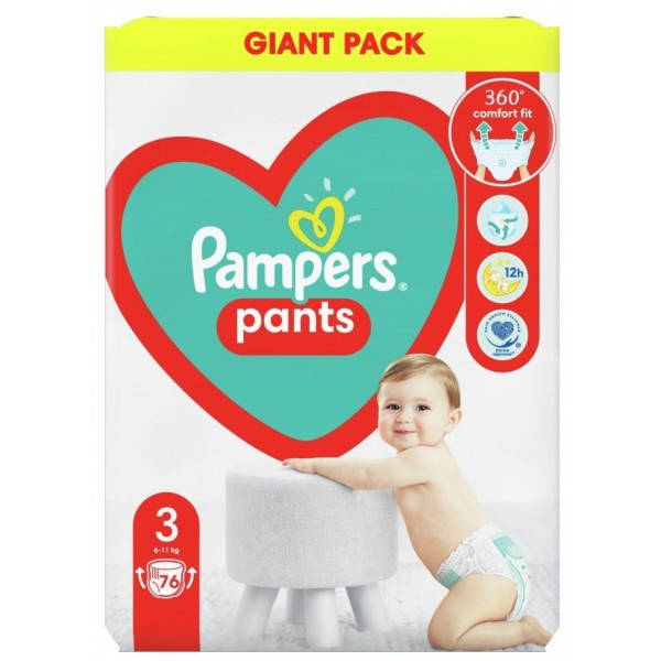 

Подгузники-трусики Pampers Pants 3 (6-11 кг), 76 шт