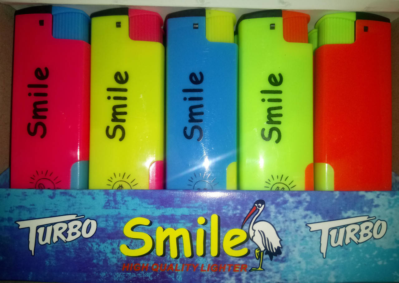 

Зажигалки Smile турбо с фонариком 8107, Разные цвета