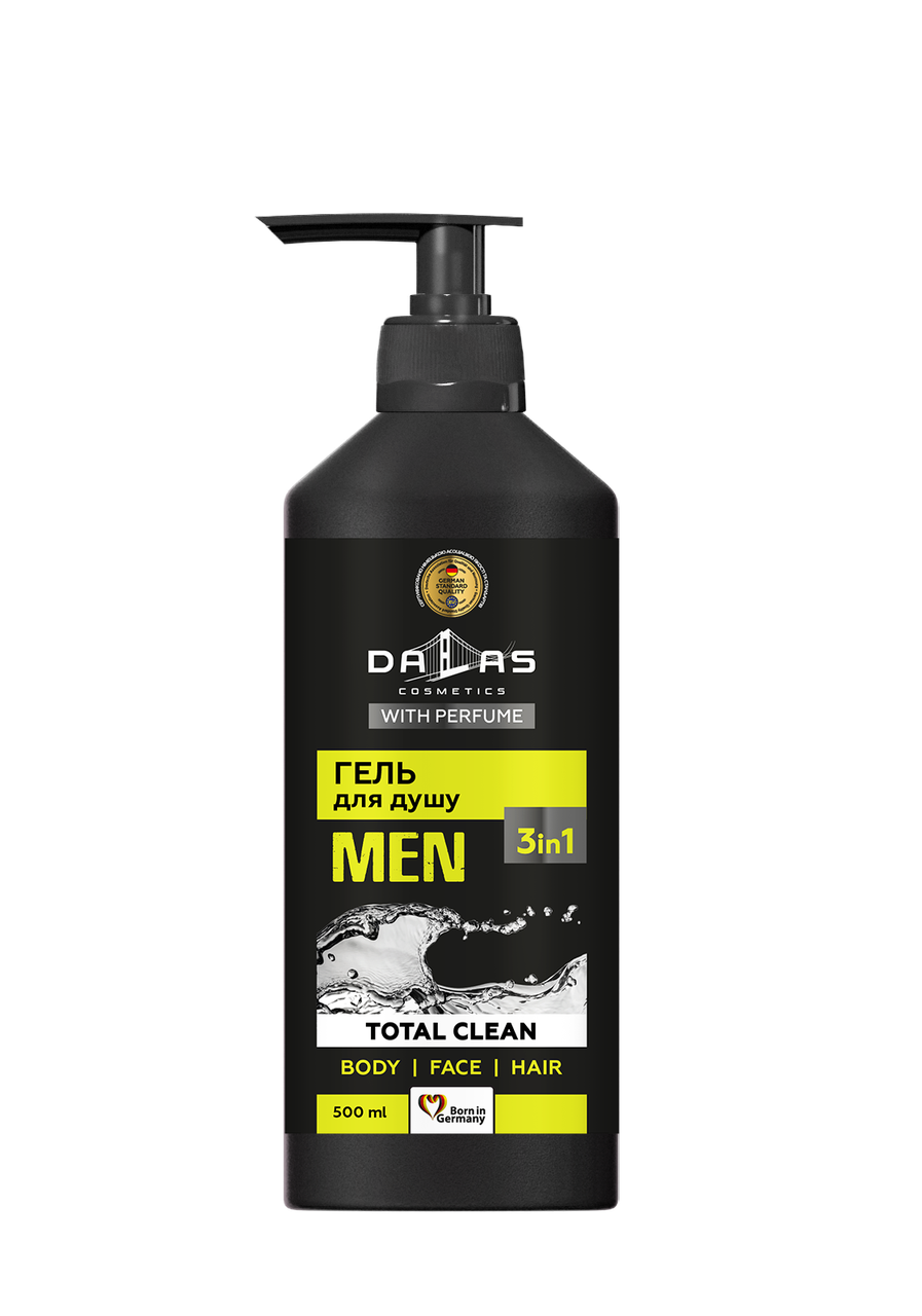 

Мужской шампунь-гель для душа 3в1 Total clean 500г DALAS 722652