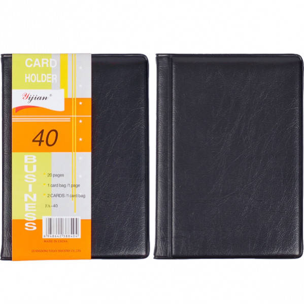 

Визитница А7 черная на 40 визиток 10,5×7,5 см, Белый