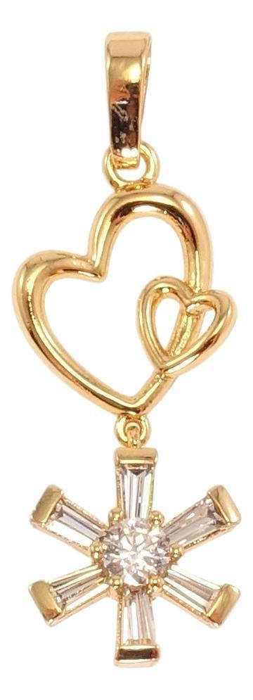 

Кулон Xuping Позолота 18K "Сердечки с кристальной звездочкой"