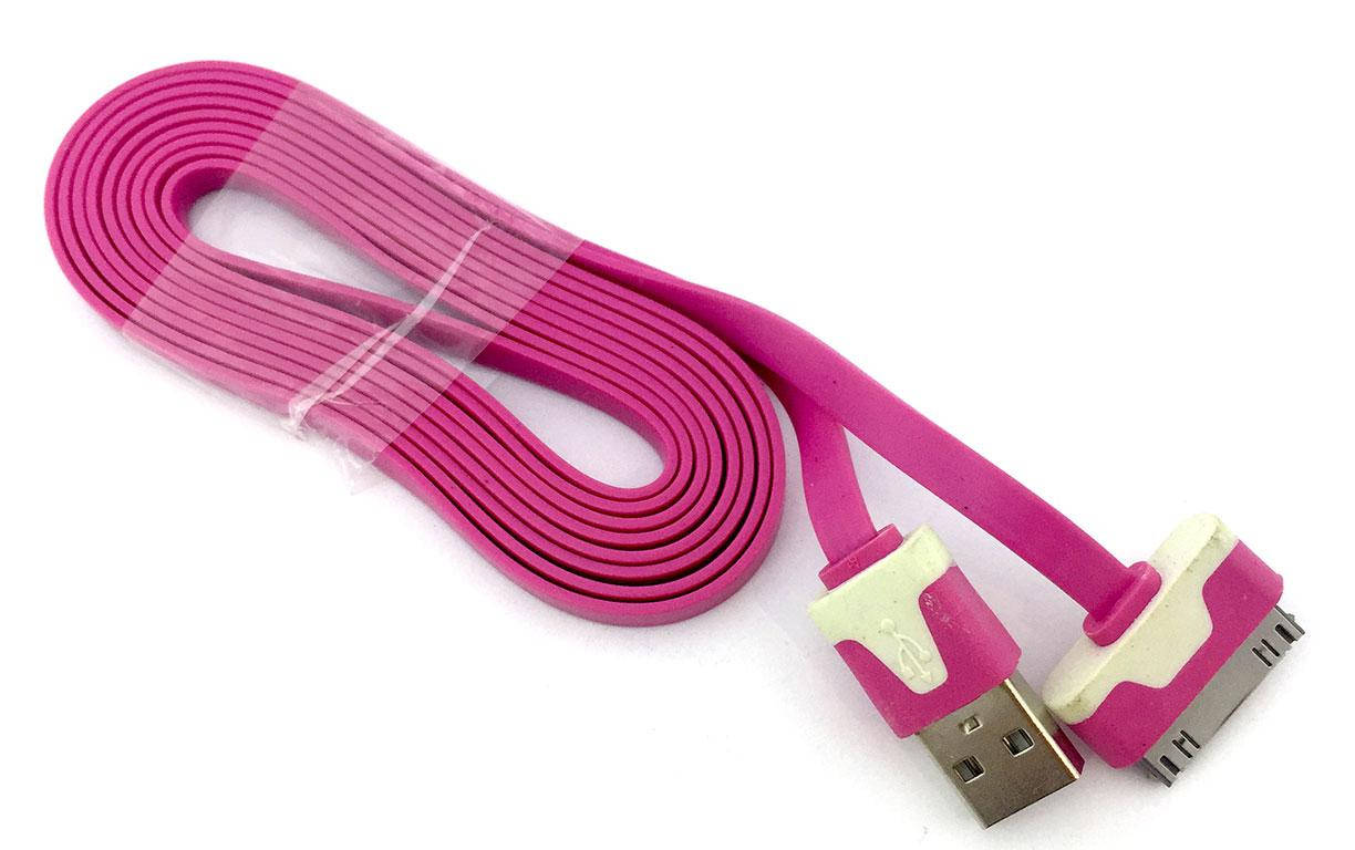 

Дата кабель FLAT iPhone 4 1m Hot Pink (тех. упаковка), Розовый
