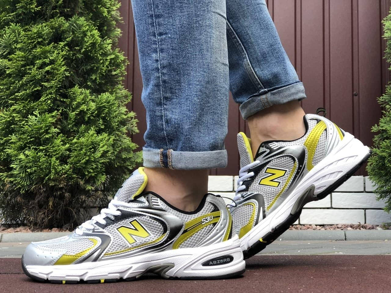 

Кроссовки мужские New Balance Abzorb 530 серые с желтым 44-28.8 см, Серый