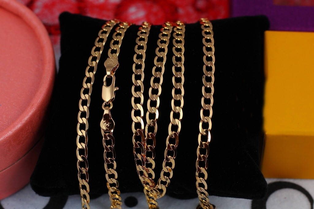 

Цепь Xuping Jewelry панцирная с длинными звеньями 60 см 4 мм золотистая