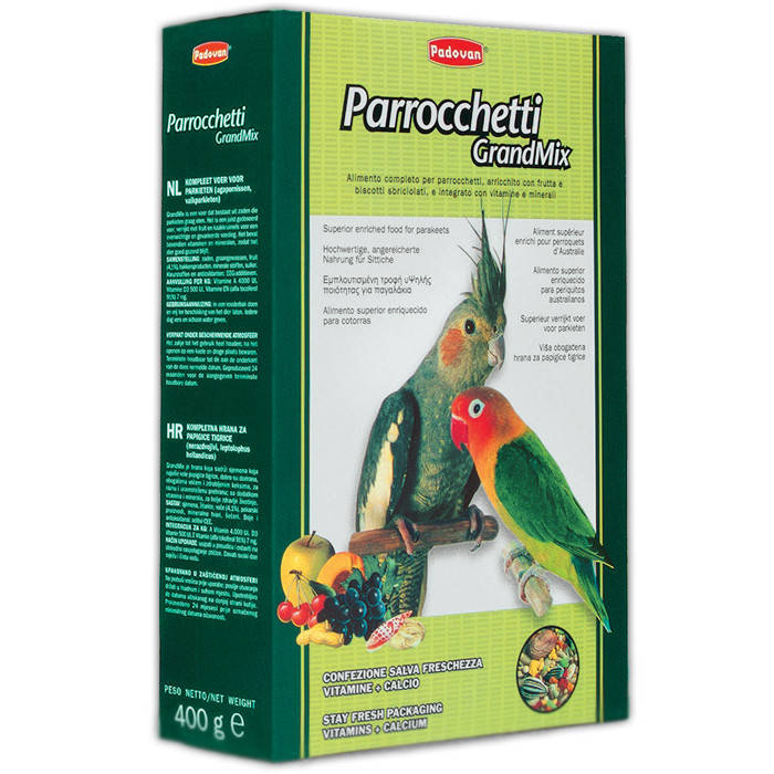 

Padovan Grandmix Parrocchetti 850г корм для средних попугаев