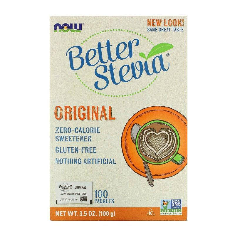 

Стевия "Better Stevia" 100 пакетов, Now Foods, 100 г