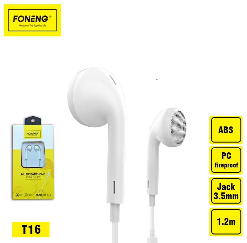 

Наушники Mega bass FONENG mini-Jack 1.2метра, Белый