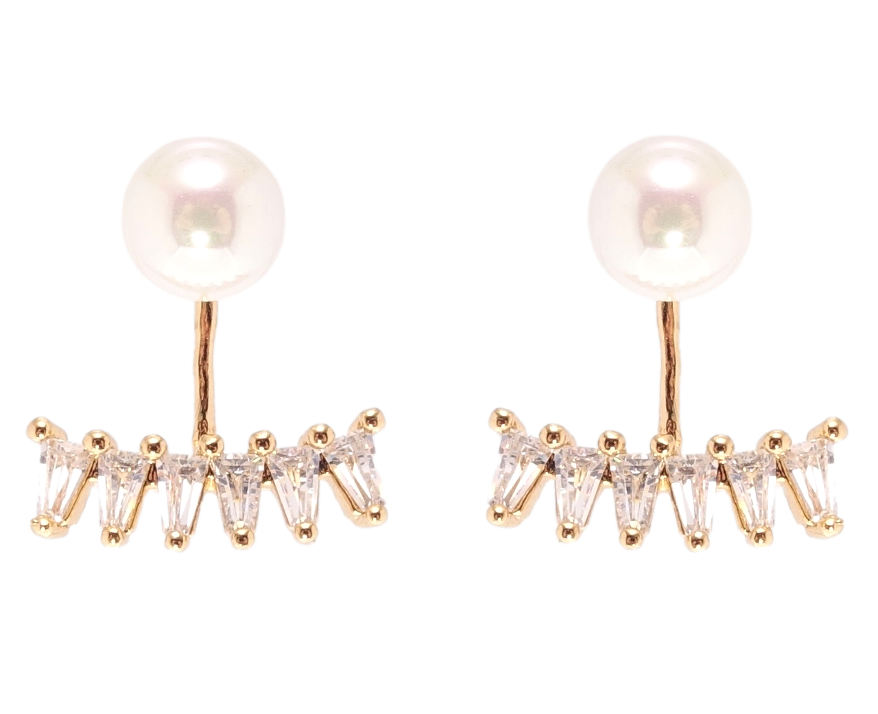 

Серьги Xuping Позолота 18K гвоздики-трансформеры (пусеты) "Кристаллы с жемчугом" ø 6мм