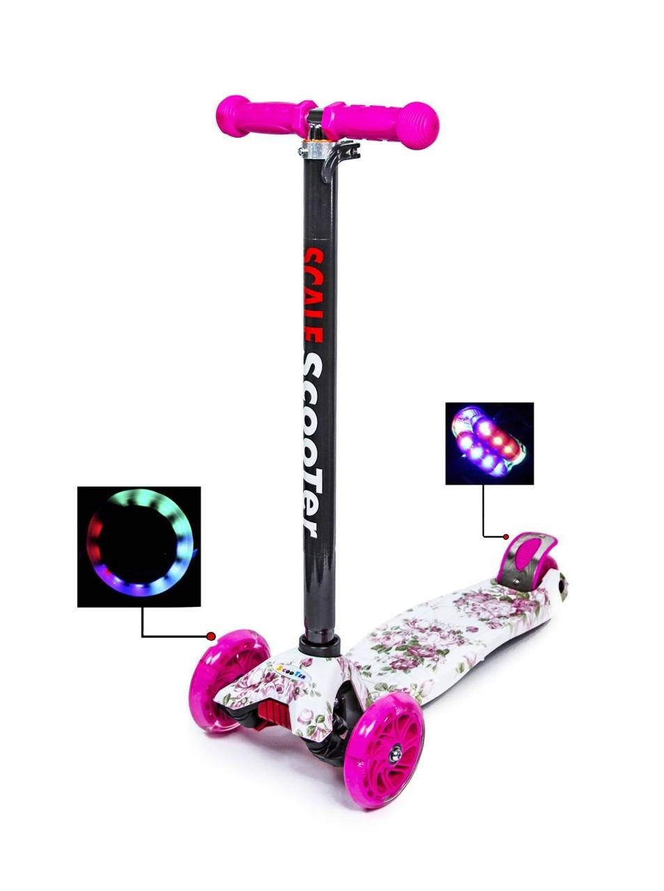 

Детский самокат SCOOTER GRAFFITY Цветок Светящиеся колеса