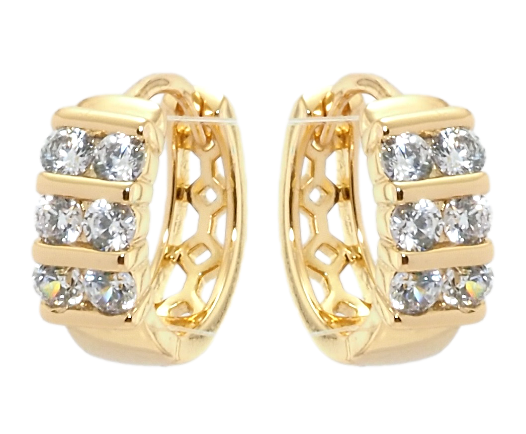 

Серьги Xuping Позолота 18K колечки "Инкрустация цирконием"