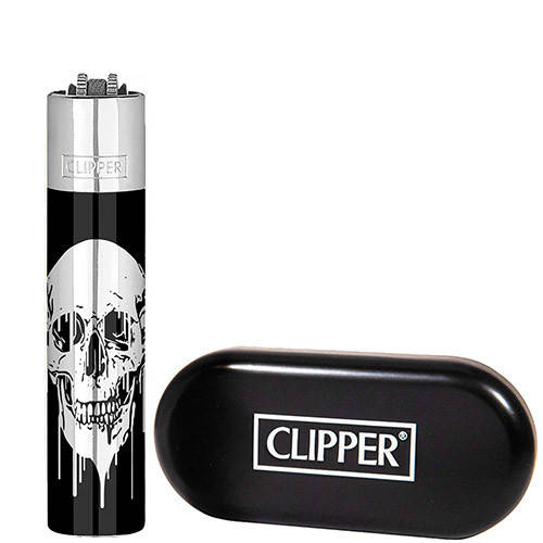 

Зажигалка Clipper Металл Clipper Metal - Black With Metallic Skull Silver, Разные цвета
