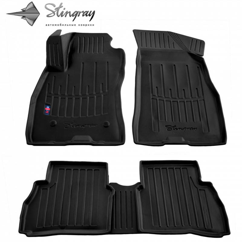 

Резиновые 3D коврики в салон на FIAT Doblo (2010-...)/Фиат Добло, Черный
