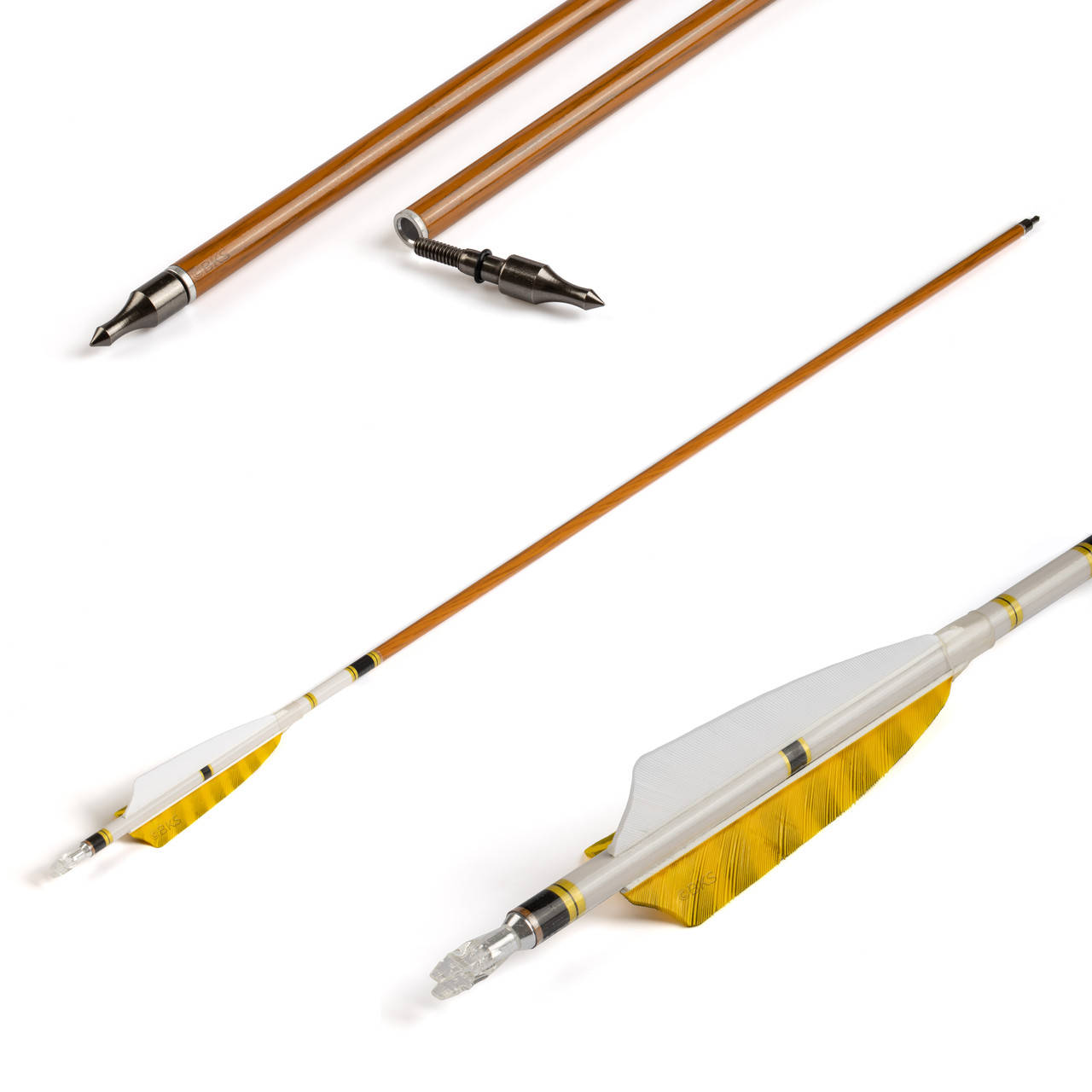 

Стрелы для лука микс карбон натуральное перо 30" 500 спайн