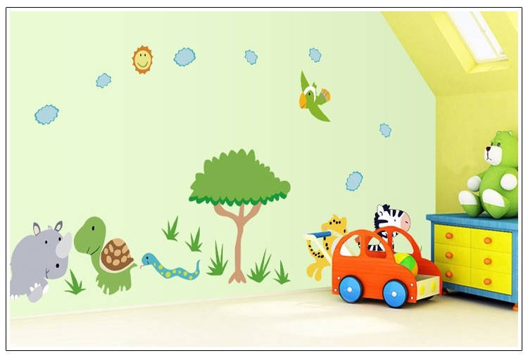 

Детская интерьерная наклейка на стену Звери MJ8003