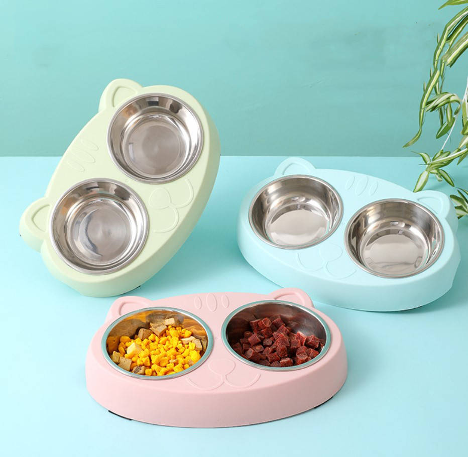 

Кормушка с металлическими блюдцами для животных Голубая, Голубой