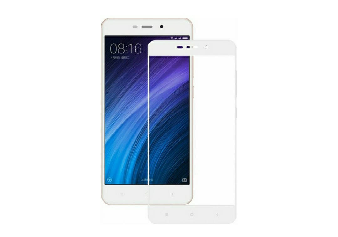 

Закаленное защитное стекло на Xiaomi Redmi 4A с белой рамкой, Белый