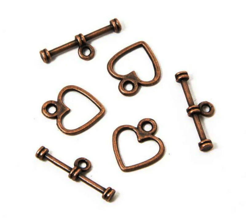 

Замок тогл Сердце медь 14Х12 мм