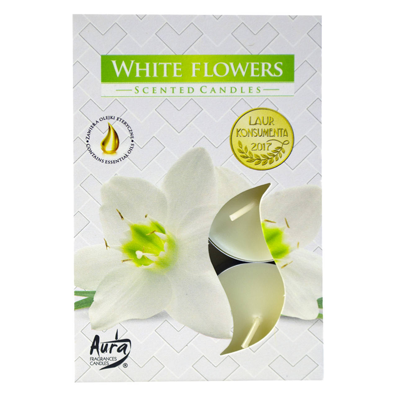 

Свеча таблетка ароматическая White flowers, Bispol. В наборе 6 штук. Польша., Белый