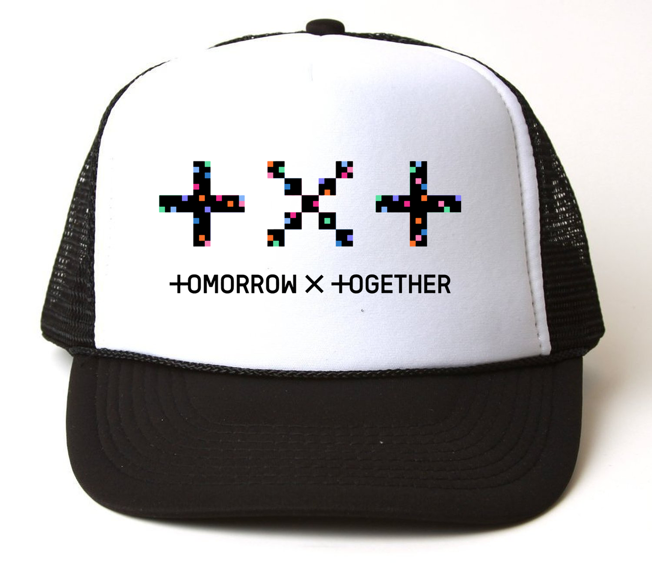 

Кепка-тракер Tomorrow X Together - Logo 2 (чёрная с белым лбом), Черный