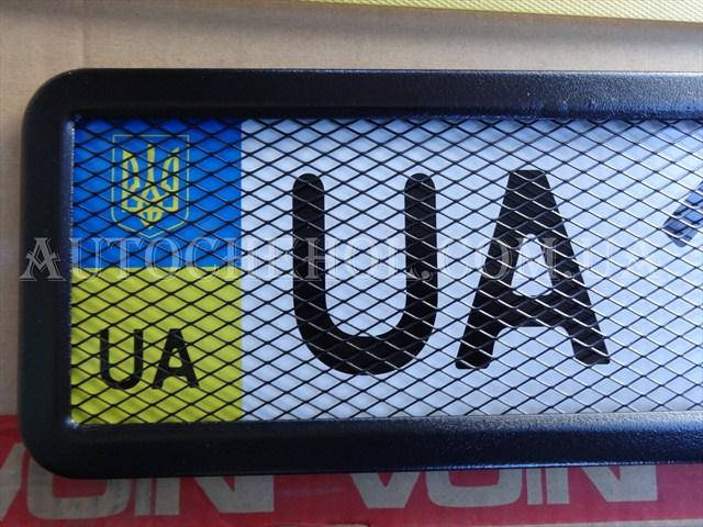 

Черная металлическая рамка для номера авто, рамка номера черная с решеткой