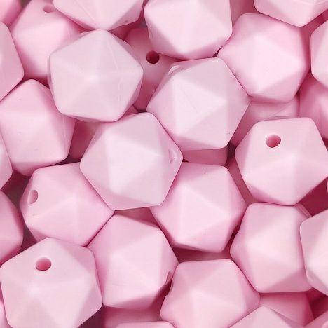 

Икосаэдр 17 мм (большой) бусина силиконовая Розовый baby pink