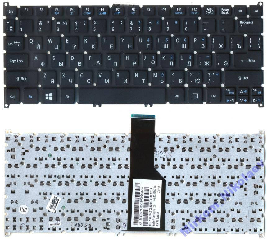 

Клавиатура ACER Aspire One 725 756, Черный