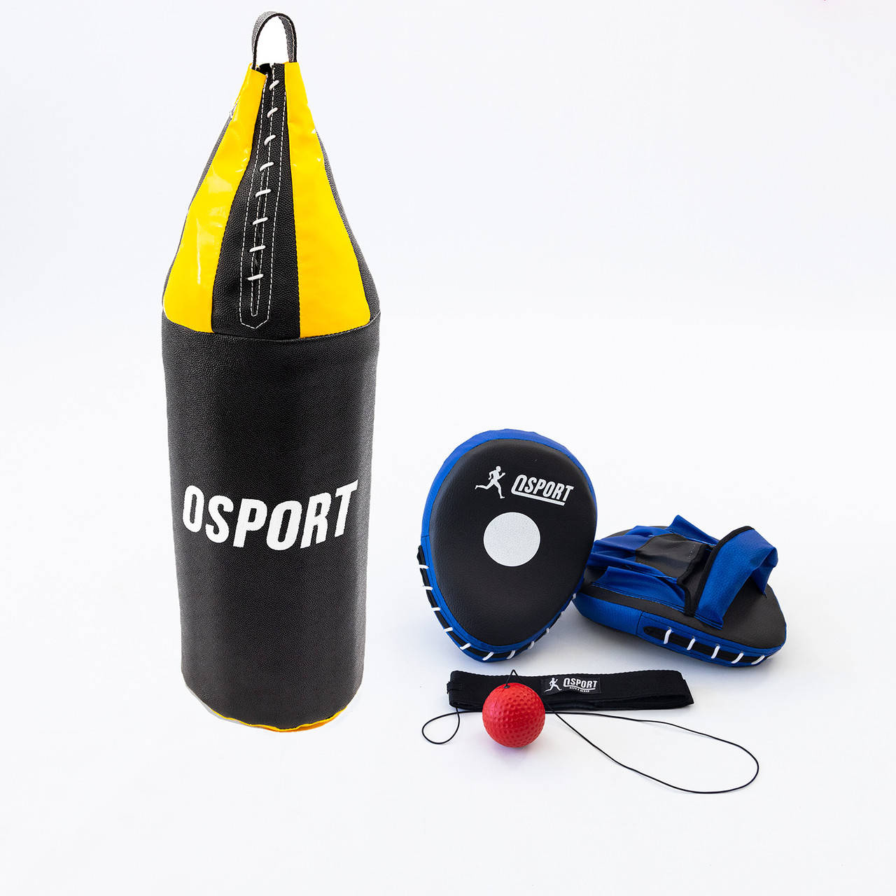 

Детская боксерская груша + боксерские лапы + тренажер файт бол (мячик для бокса) OSPORT BoxSet №2 (n-0026), Разные цвета