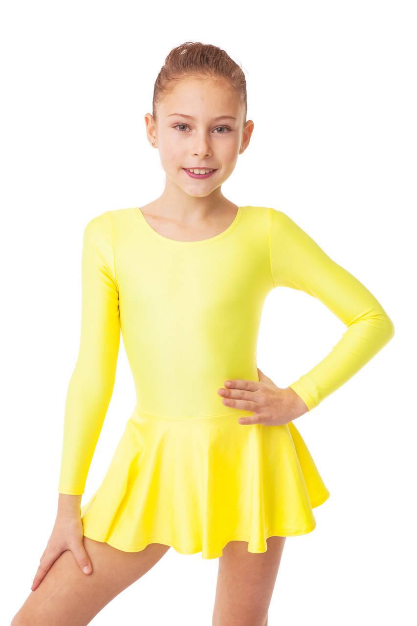 

Платье для танцев и гимнастики (купальник+юбка) Желтый